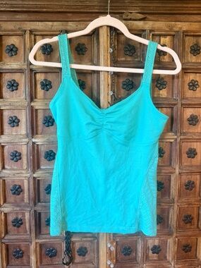 Prana Teal Performance Tank with Mesh Panels